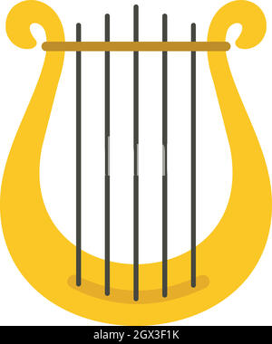 Harp icon, flat style Stock Vector