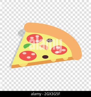 Slice of pizza isometric icon Stock Vector