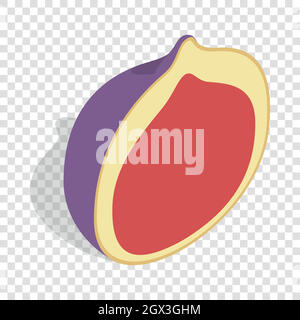 Half of fig fruit isometric icon Stock Vector