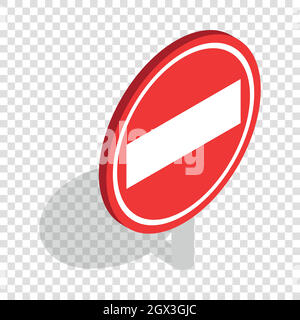 No entry traffic sign isometric icon Stock Vector