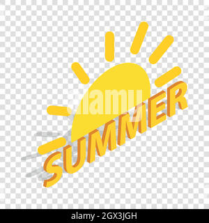 Sun and summer isometric icon Stock Vector