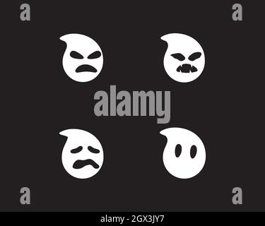 Ghost ilustration vector template Stock Vector
