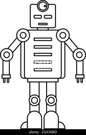 Robot icon, outline style Stock Vector