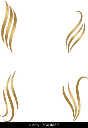 Hair wave logo vector ion template Stock Vector