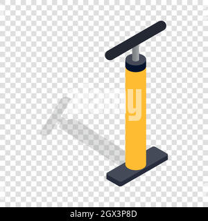 Yellow hand bicycle pump isometric icon Stock Vector