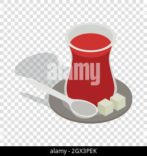 Turkish tea isometric icon Stock Vector