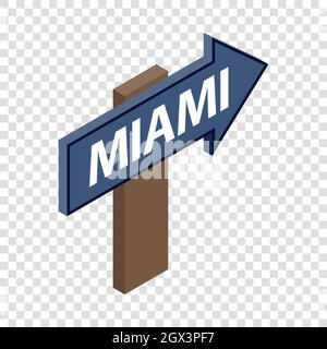 Sign arrow Miami isometric icon Stock Vector