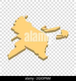 Map of Miami isometric icon Stock Vector