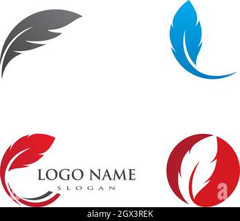 Feather  Logo template Vector illustration Stock Vector