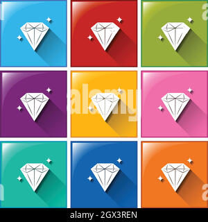 Pink diamond buttons for user interface design in game, video player or ...