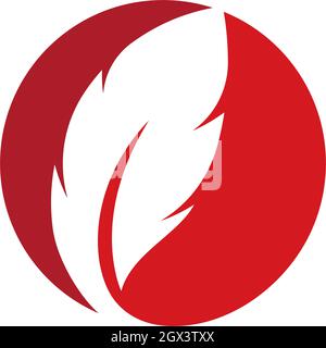 Feather  Logo template Vector illustration Stock Vector