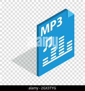 MP3 file format isometric icon Stock Vector