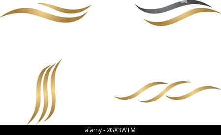 Hair wave logo vector ion template Stock Vector