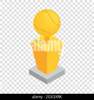Award tennis ball trophy cup isometric icon Stock Vector