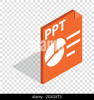 PPT file extension isometric icon Stock Vector