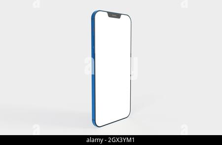 Modern frameless smartphone mockup with copyspace isolated on a white ...