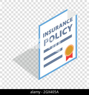Insurance policy isometric icon Stock Vector