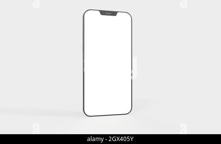 Modern frameless smartphone mockup with copyspace isolated on a white ...