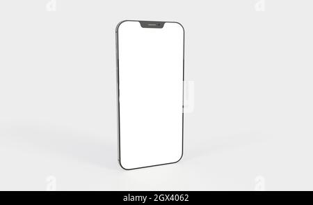 Modern frameless smartphone mockup with copyspace isolated on a white ...
