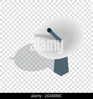 Satellite dish antenna radar isometric icon Stock Vector