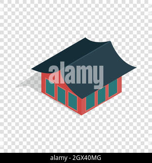 Traditional korean house isometric icon Stock Vector