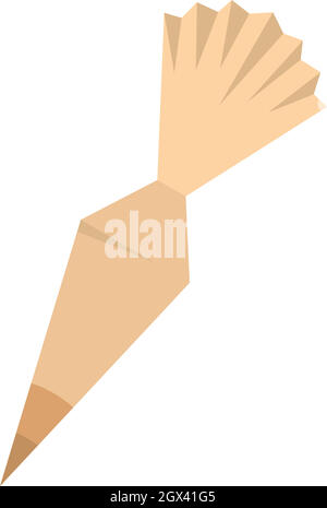 Cooking bag with nozzle icon, flat style Stock Vector