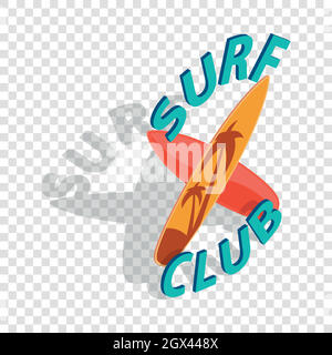 Surf club isometric icon Stock Vector