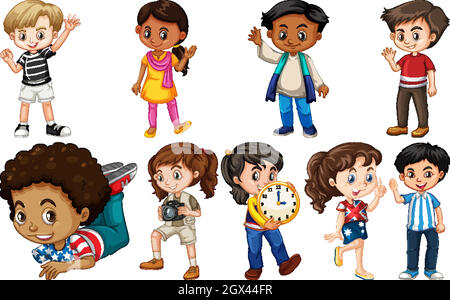 Set of children from different countries Stock Vector