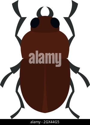 Bug icon, flat style Stock Vector