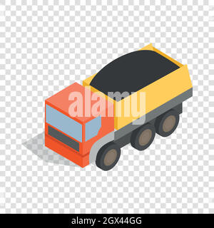 Dump truck isometric icon Stock Vector