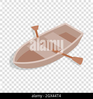 Boat with oars isometric icon Stock Vector