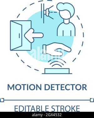 Motion detector blue concept icon Stock Vector
