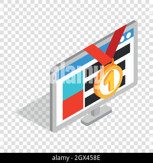 Computer number one isometric icon Stock Vector