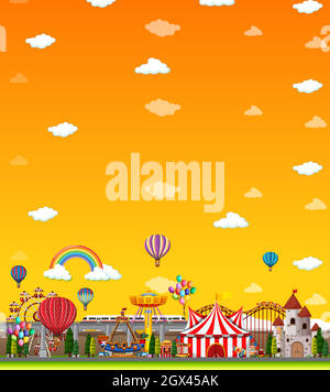 Blank nature park landscape at daytime scene illustration Stock Vector ...