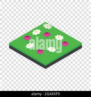 Meadow landscape isometric icon Stock Vector