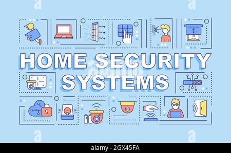 Home security systems word concepts banner Stock Vector