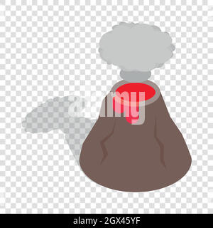Volcano erupting isometric icon Stock Vector