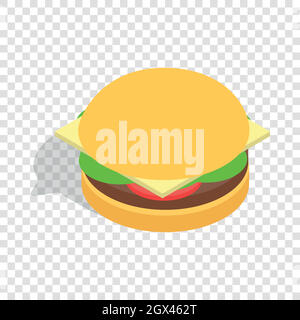 Hamburger isometric icon Stock Vector