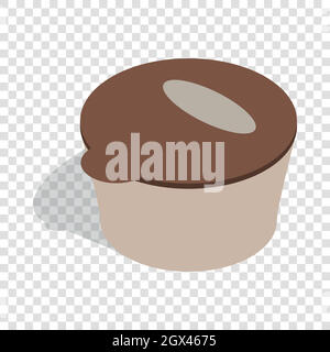 Brown plastic container for food storage icon Stock Vector