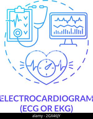 Electrocardiogram concept icon Stock Vector