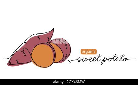 Potatoes vector illustration. One line drawing art illustration with ...
