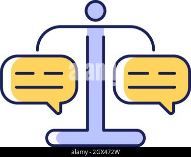 Form judgement RGB color icon Stock Vector