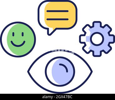 Observation skills RGB color icon Stock Vector