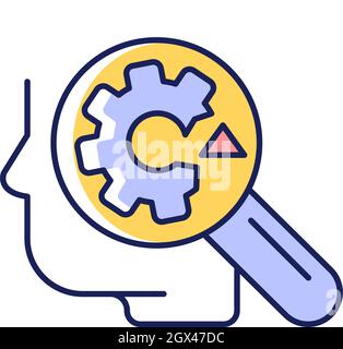 Recognizing weaknesses RGB color icon Stock Vector