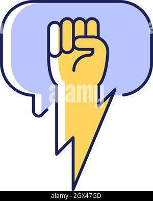 Using strong arguments RGB color icon Stock Vector