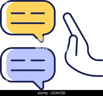 Sceptical view RGB color icon Stock Vector