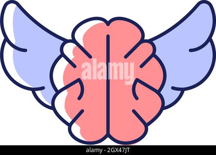Independent thinking RGB color icon Stock Vector