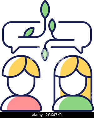 Nonviolent communication RGB color icon Stock Vector