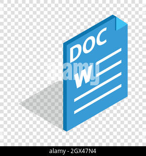 Text file format DOC isometric icon Stock Vector