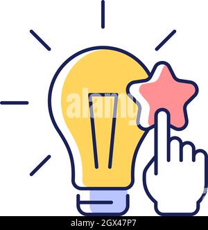 Fact analysis and evaluation RGB color icon Stock Vector